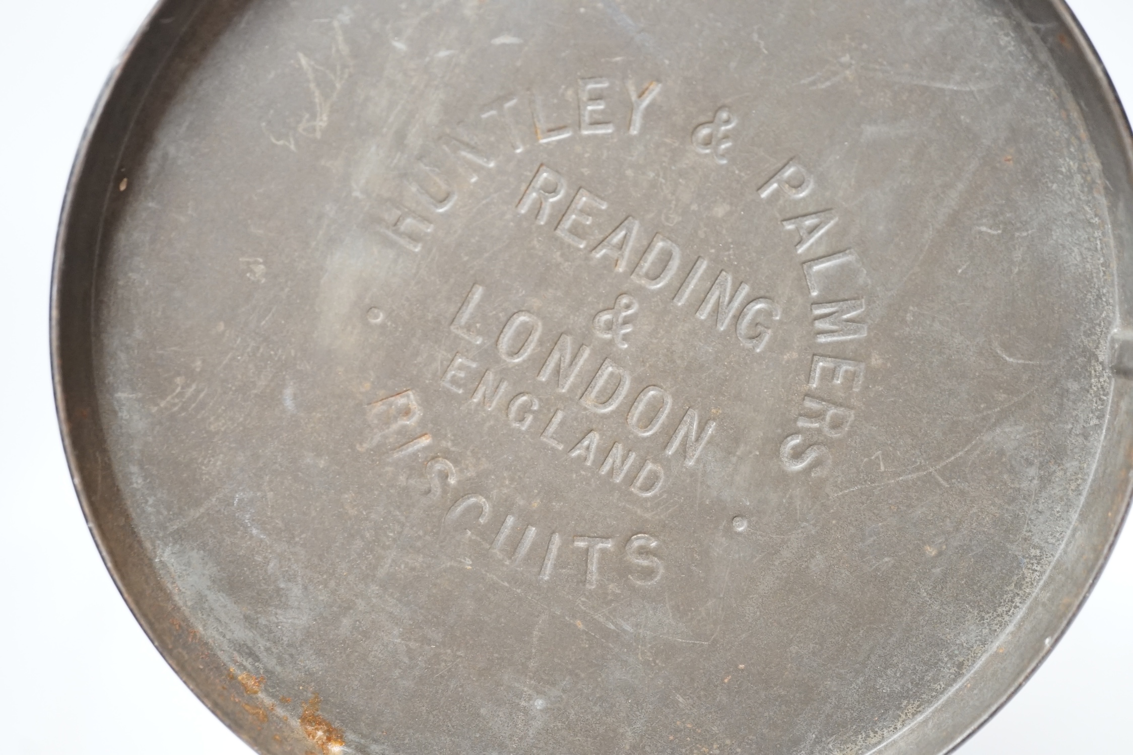 An early 20th century, Huntley & Palmers 'lantern' biscuit tin, 24cm high. Condition - fair to good
